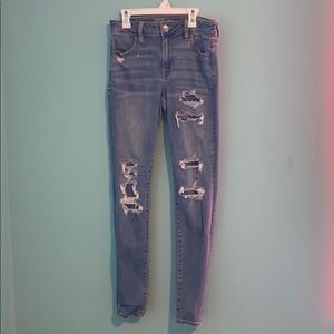 American Eagle Patched Ripped Jeans